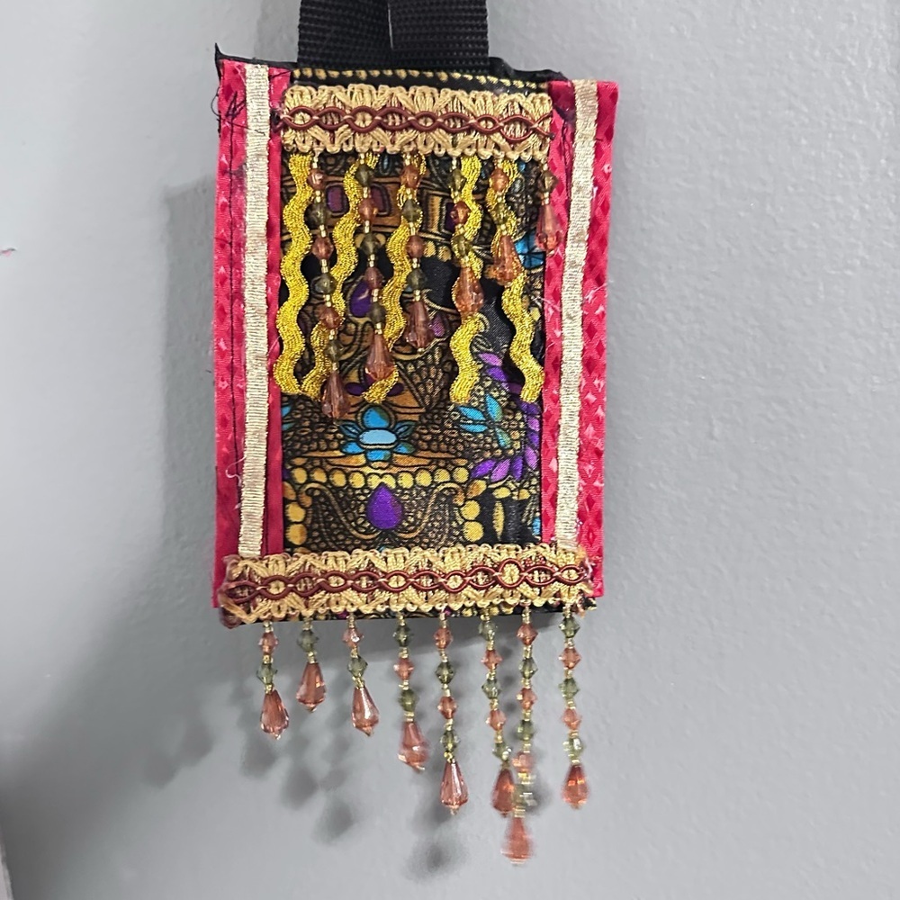 RUBYRUDI Necklace Purse, Hand Crafted, Amulet Wallet Pouch Artisan OOAK Signed